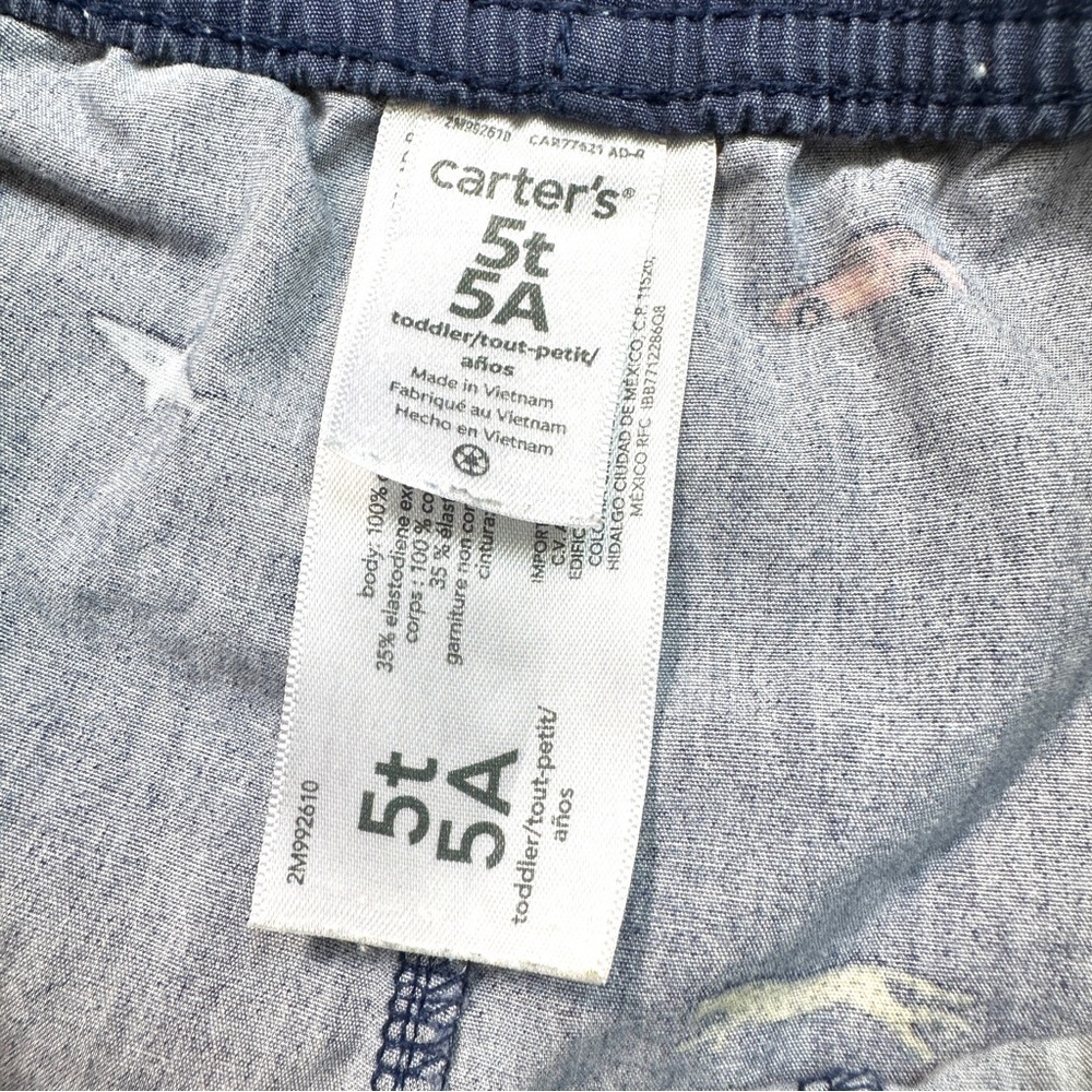 ⭐️ 5 for $25 Carter’s Navy Blue Cotton Shorts Size 5T - Picture 4 of 5